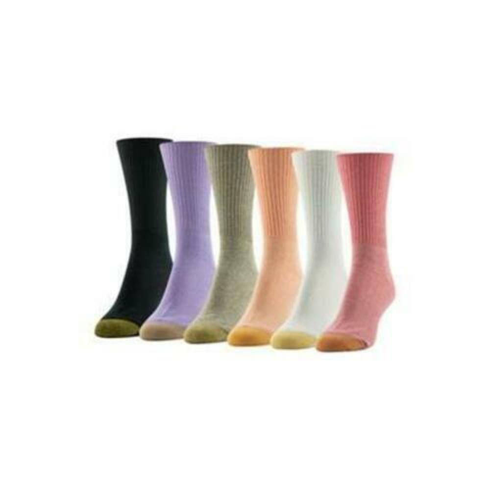 GOLDTOE Women's Classic Turn Cuff SocksPink #2 Assorted (6-Pairs), Medium